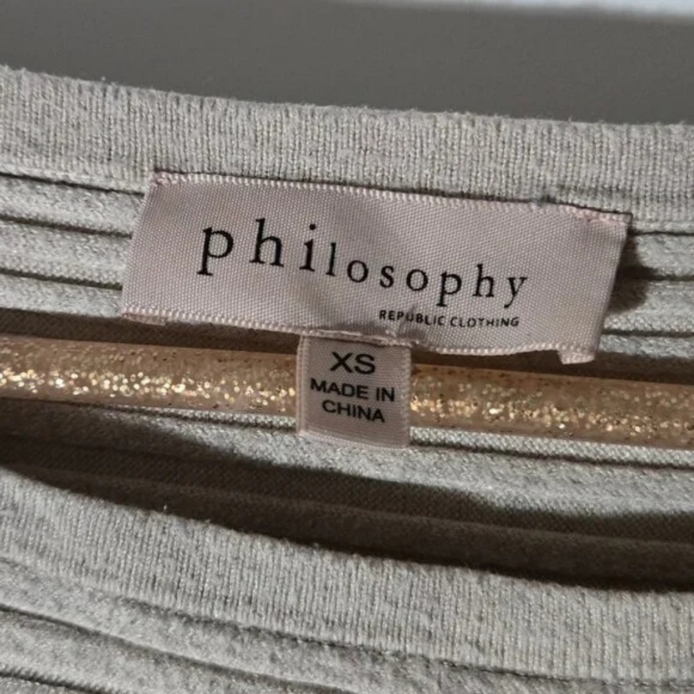 Philosophy Cream Crew Neck Sweater Beige Tan Long Sleeves